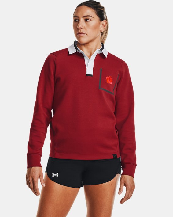 Unisex UA Rose Rugby Shirt, Red, pdpMainDesktop image number 3
